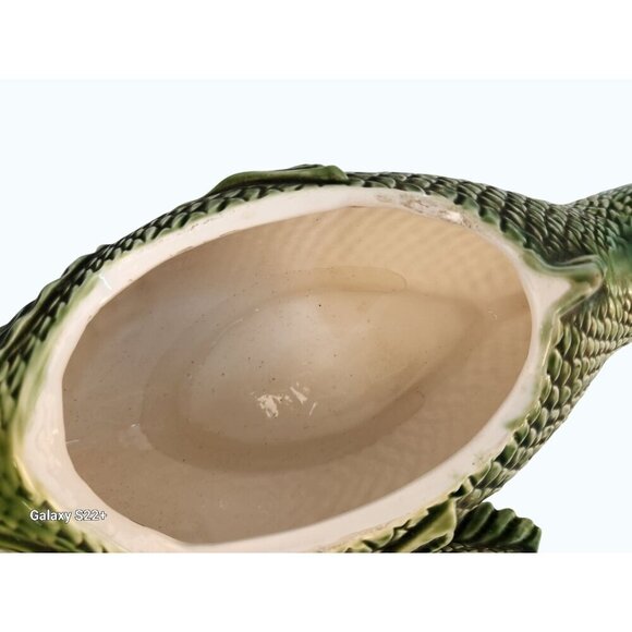 Fish-Shaped 2qt. Ceramic Soup Tureen with Serving Spoon 1950s Vintage Fish Lover - Picture 9 of 14